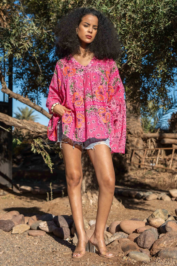 women floral fluid blouse lightweight summer top

