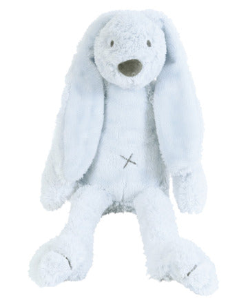 Happy Horse blue bunny plush toy with long floppy ears and ultra-soft fabric