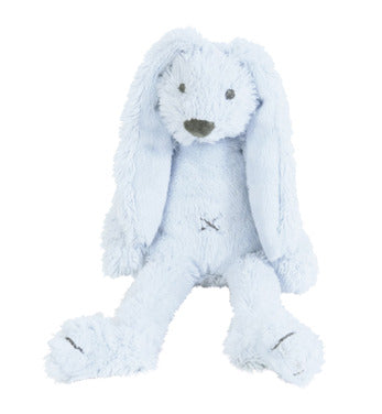 Happy Horse blue bunny plush toy with long floppy ears and ultra-soft fabric