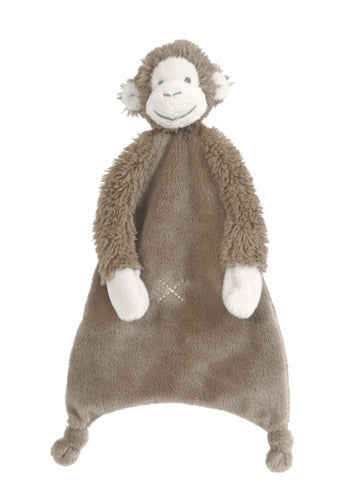 Clay monkey baby comforter by Happy Horse with soft plush fabric
