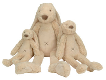 Tiny beige bunny plush toy with floppy ears by Happy Horse