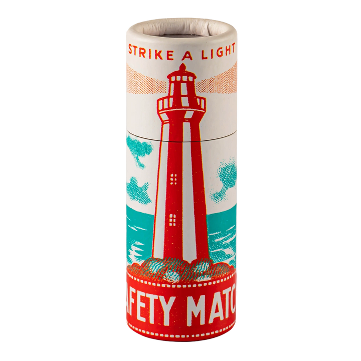 Archivist Gallery lighthouse cylinder safety matches with colourful match tips