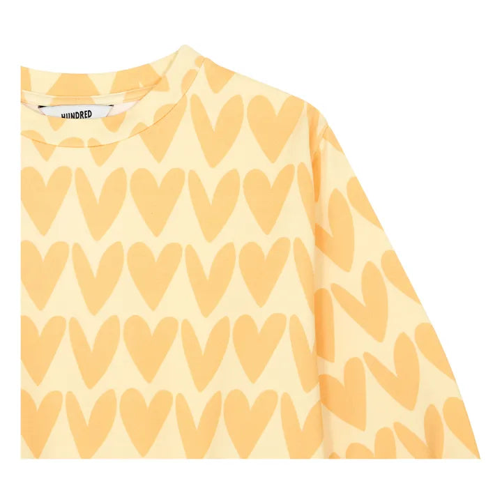 Sweatshirt Girl Heart Yellow - قميص