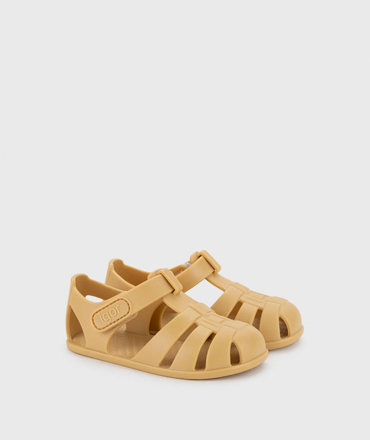 Igor Nemo Solid Dijon kids sandals with adjustable fastening