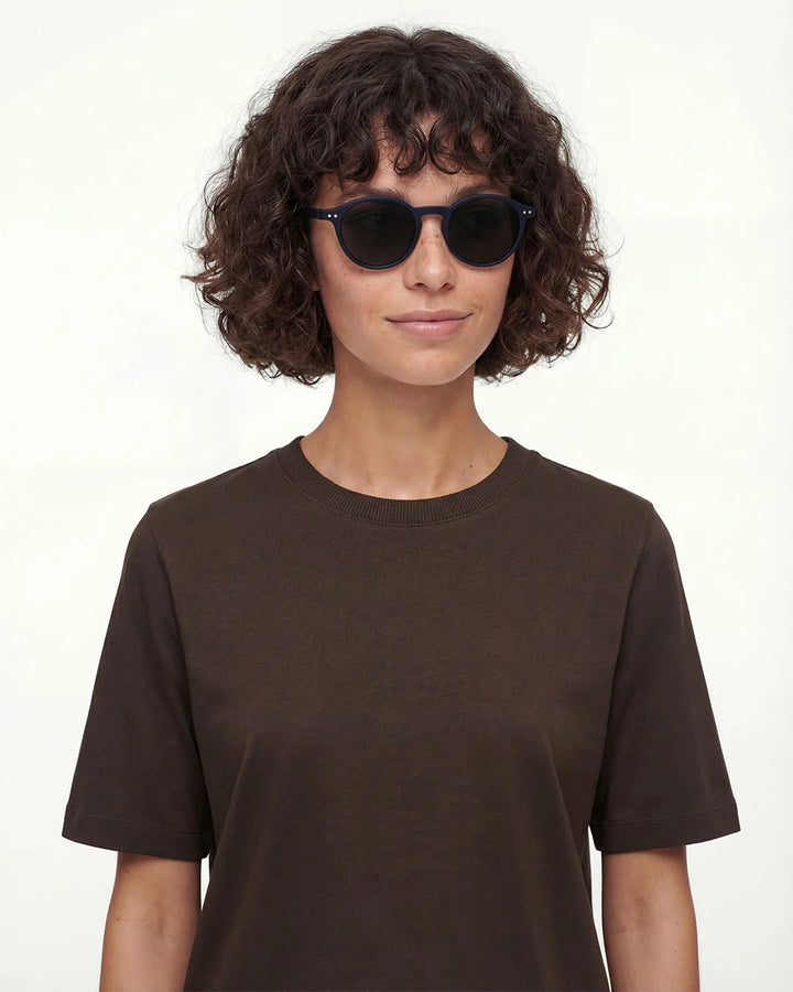 IZIPIZI SUN #D Midnight Blue sunglasses with Soft Touch navy pantos frame and grey category 3 lenses