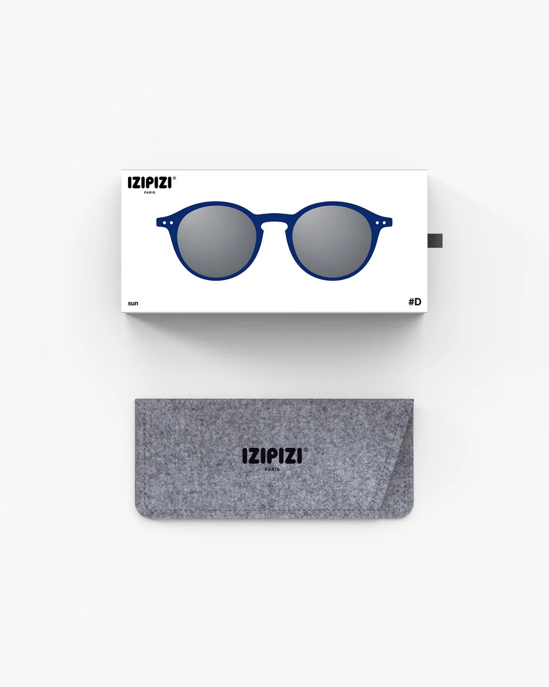 IZIPIZI SUN #D Midnight Blue sunglasses with Soft Touch navy pantos frame and grey category 3 lenses