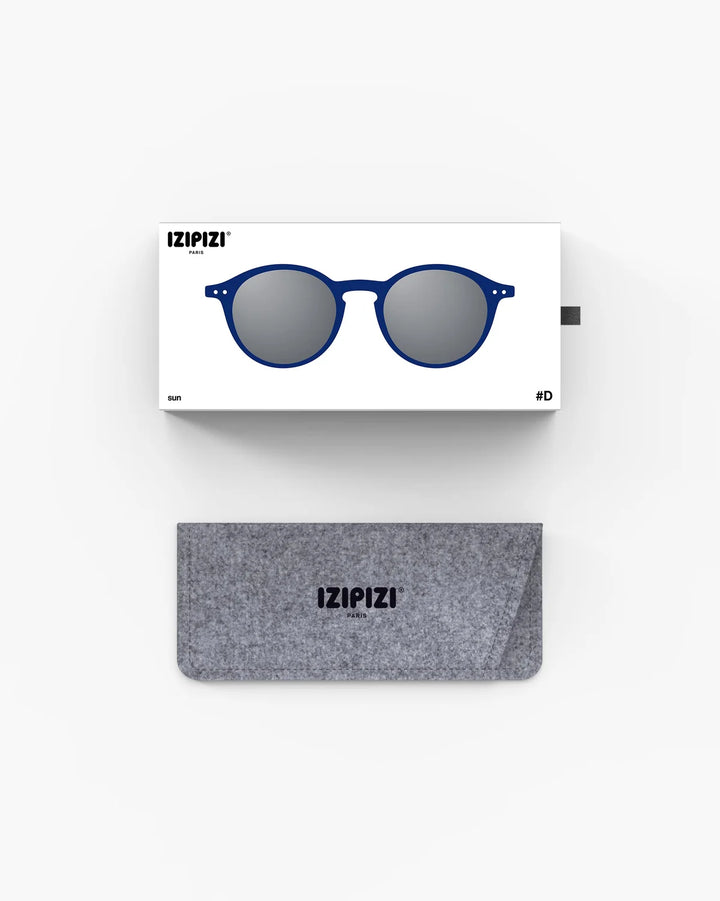IZIPIZI SUN #D Midnight Blue sunglasses with Soft Touch navy pantos frame and grey category 3 lenses