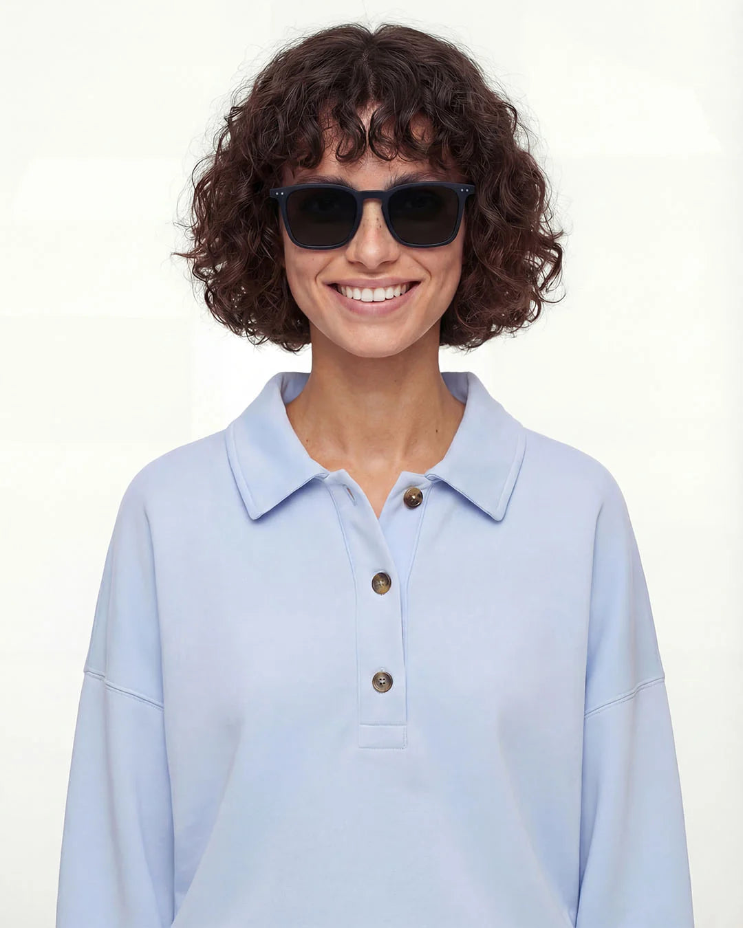IZIPIZI SUN #E Midnight Blue sunglasses with Soft Touch navy rectangular frame and grey category 3 lenses