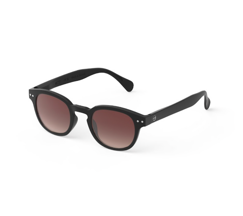 Izipizi Sun Adult sunglasses shape C in Black Road with retro round frame