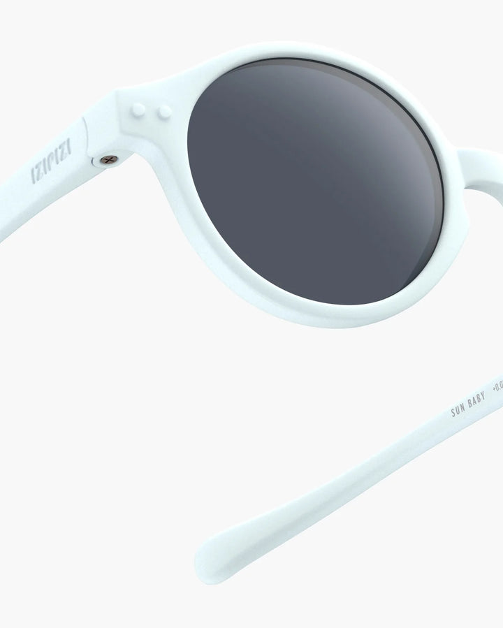 IZIPIZI BABY #D Sweet Blue polarized baby sunglasses with matte pastel blue frame, grey lenses and 100% UV protection