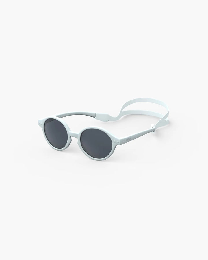 IZIPIZI BABY #D Sweet Blue polarized baby sunglasses with matte pastel blue frame, grey lenses and 100% UV protection