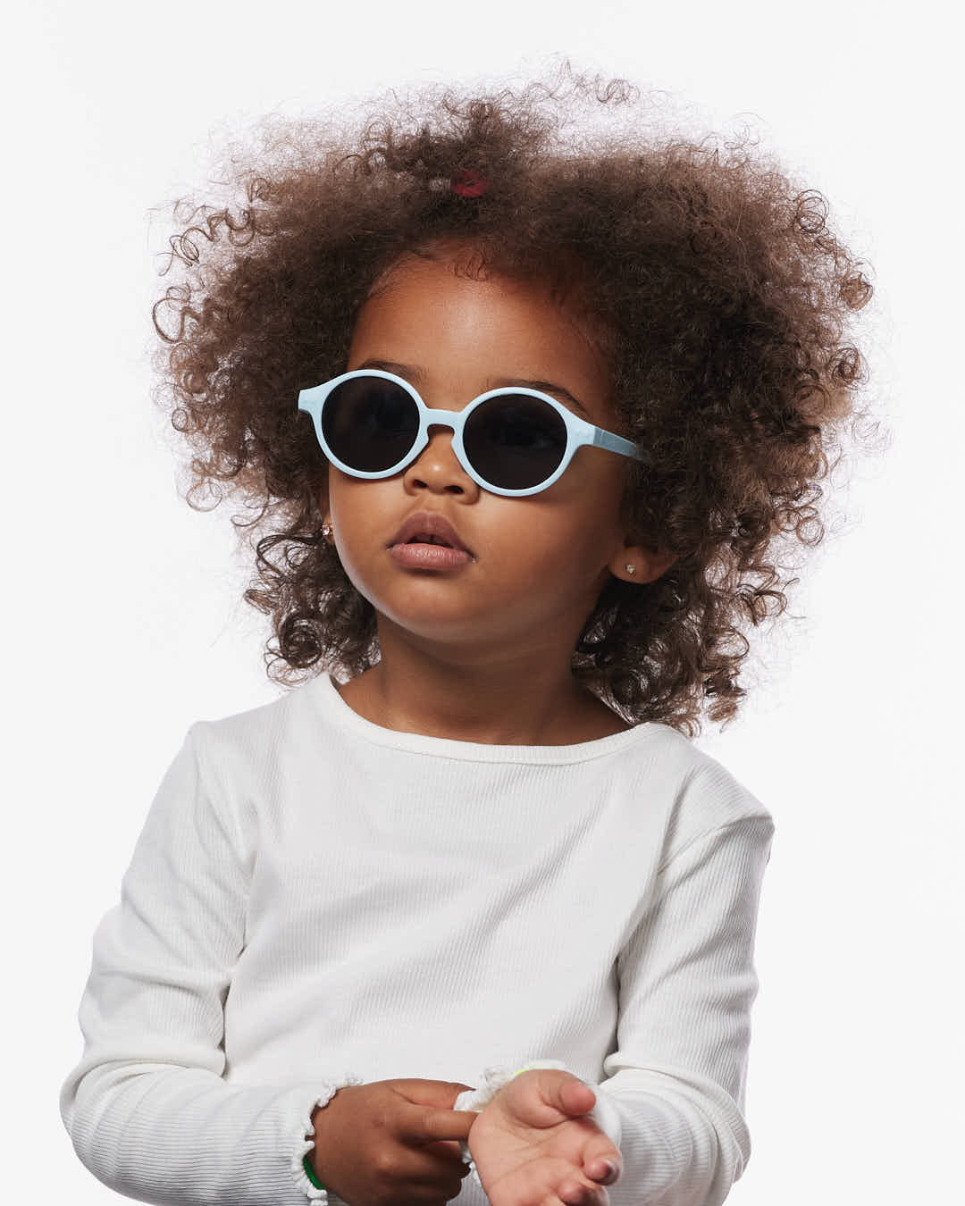 IZIPIZI BABY #D Sweet Blue polarized baby sunglasses with matte pastel blue frame, grey lenses and 100% UV protection