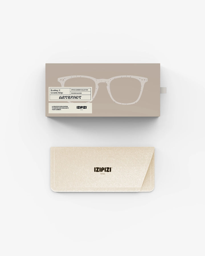 Reading Glasses #E The Trapeze - Ceramic Beige - نظارات