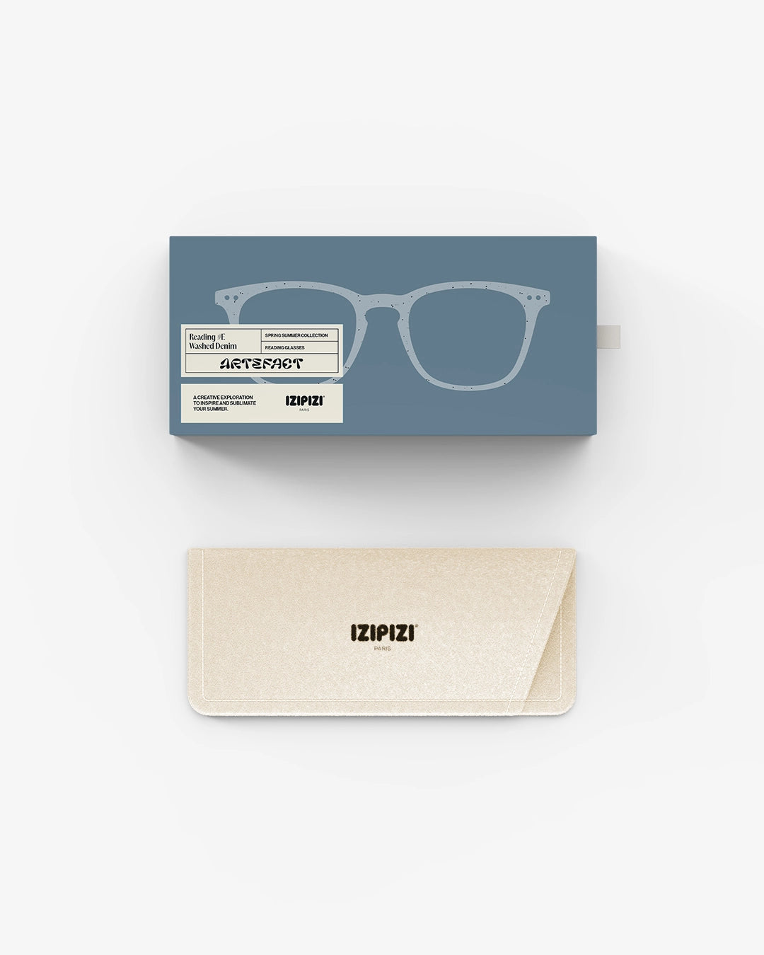 Reading Glasses #E The Trapeze - Washed Denim - نظارات