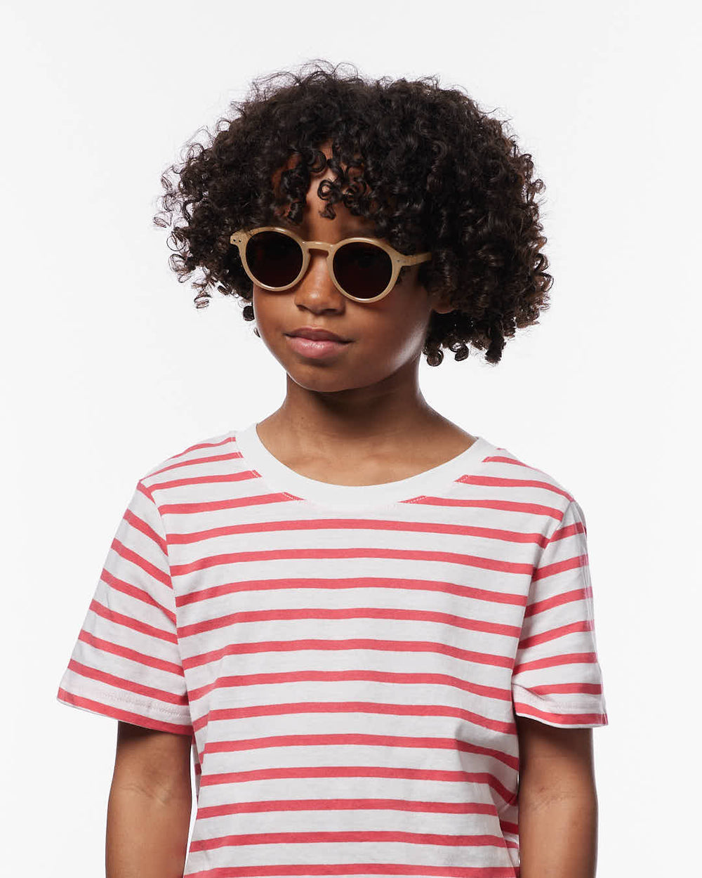 IZIPIZI CHILD #D Macchiato polarized kids sunglasses with glossy beige-brown pantos frame and brown polarized lenses
