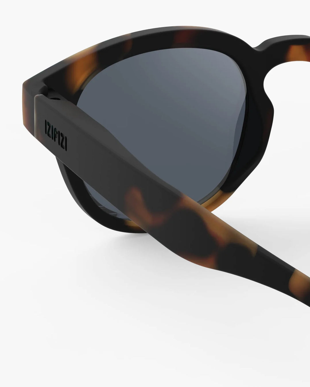 IZIPIZI CHILD #C Tortoise polarized kids sunglasses with amber-brown tortoiseshell frame, grey-green lenses and Soft Touch finish