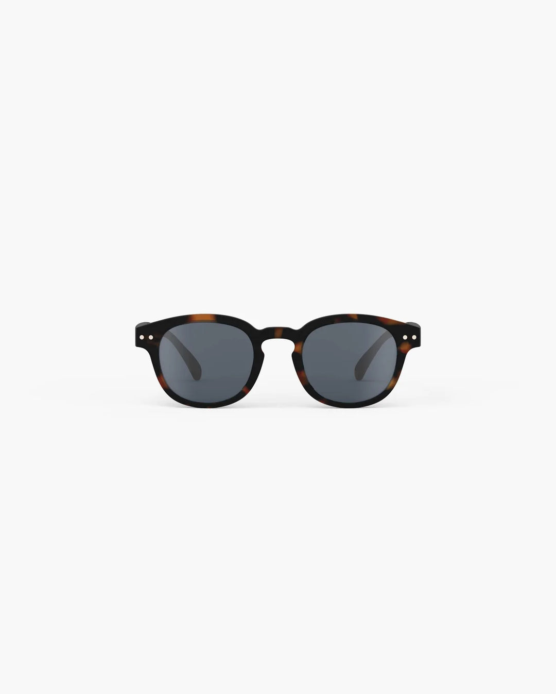 IZIPIZI CHILD #C Tortoise polarized kids sunglasses with amber-brown tortoiseshell frame, grey-green lenses and Soft Touch finish