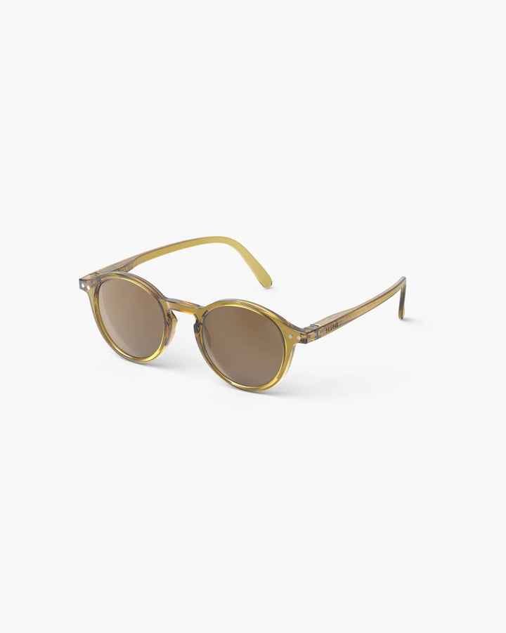 IZIPIZI CHILD #D Golden Green polarized kids sunglasses with glossy olive-green frame and brown polarized lenses
