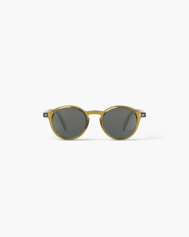 IZIPIZI CHILD #D Golden Green polarized kids sunglasses with glossy olive-green frame and brown polarized lenses