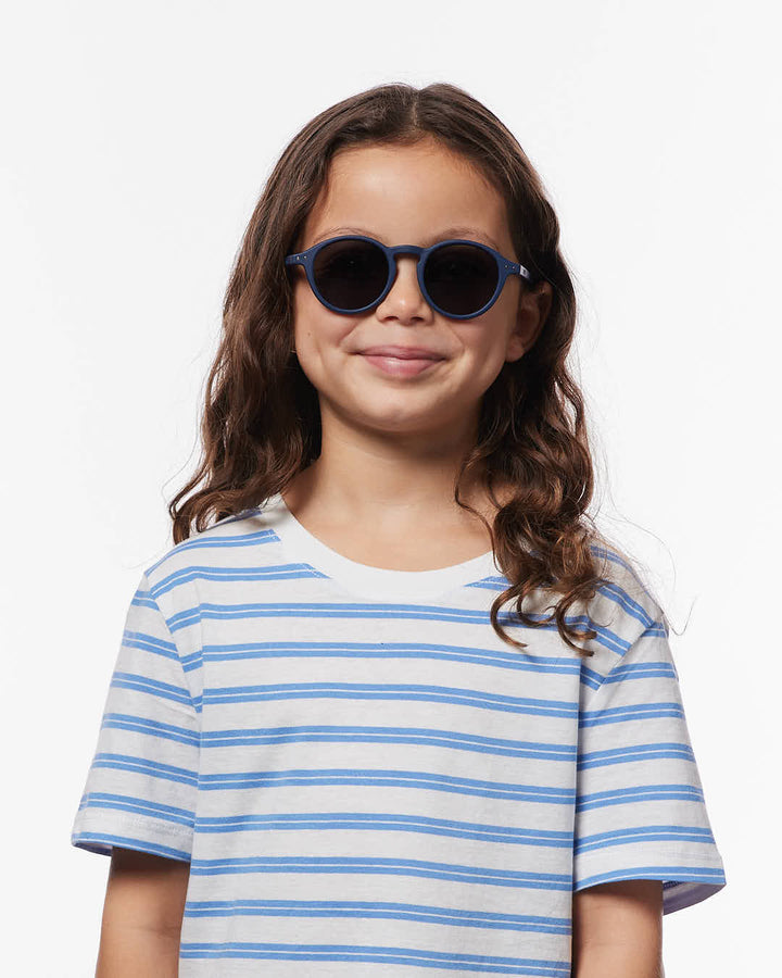 IZIPIZI CHILD #D Navy Blue polarized kids sunglasses with Soft Touch navy pantos frame and grey-green polarized lenses