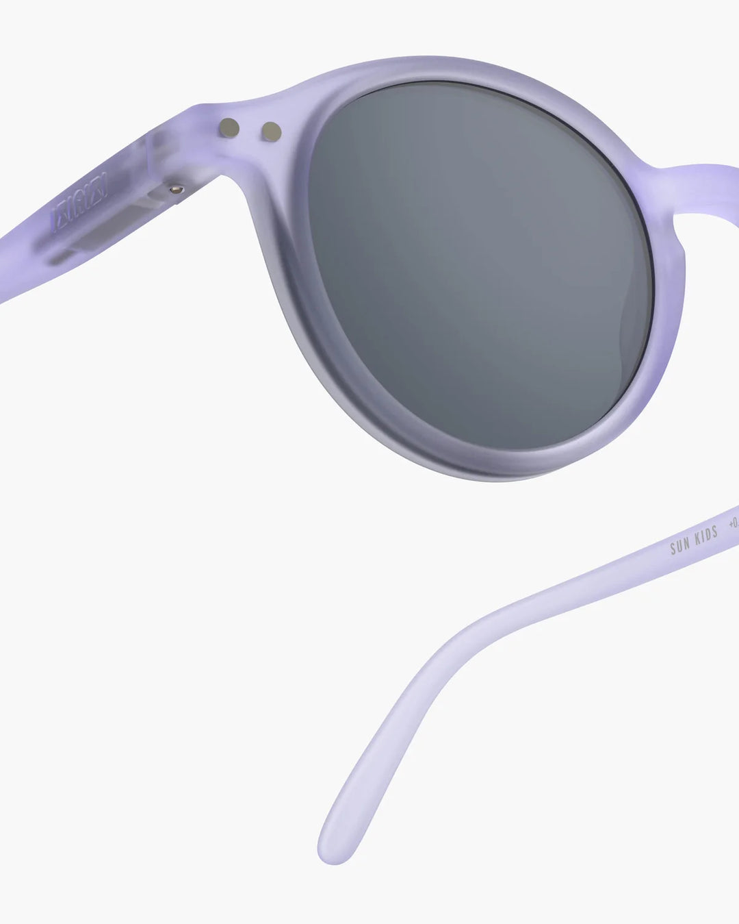 IZIPIZI CHILD #D Lavender polarized kids sunglasses with glossy purple pantos frame and grey-green polarized lenses