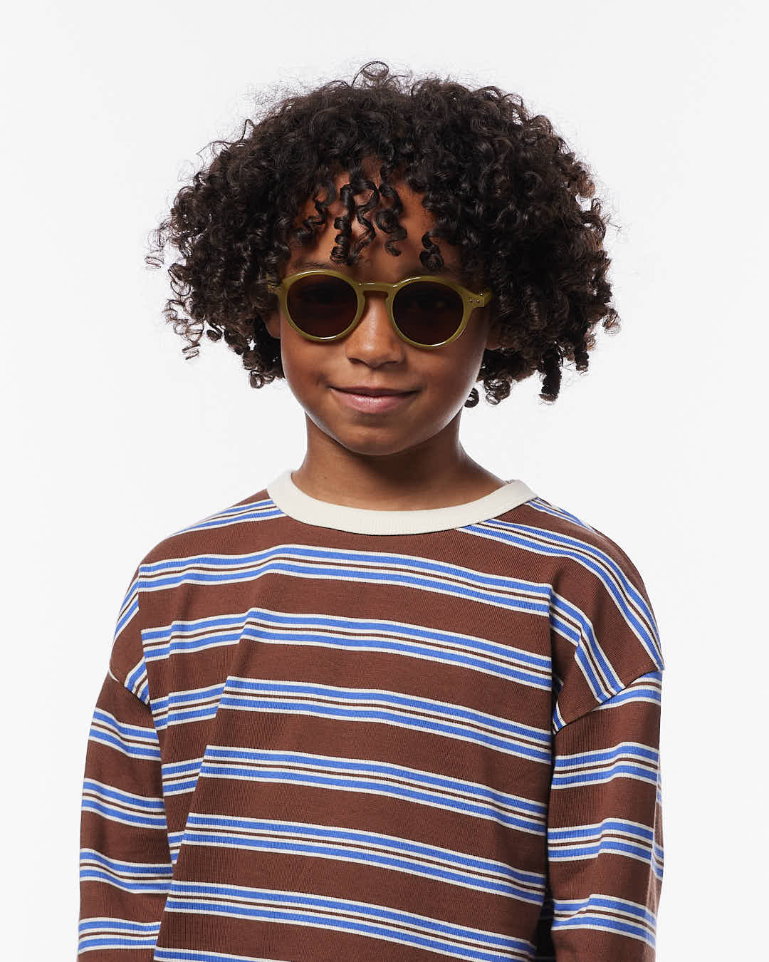 IZIPIZI CHILD #D Olive polarized kids sunglasses with glossy green pantos frame and brown polarized lenses
