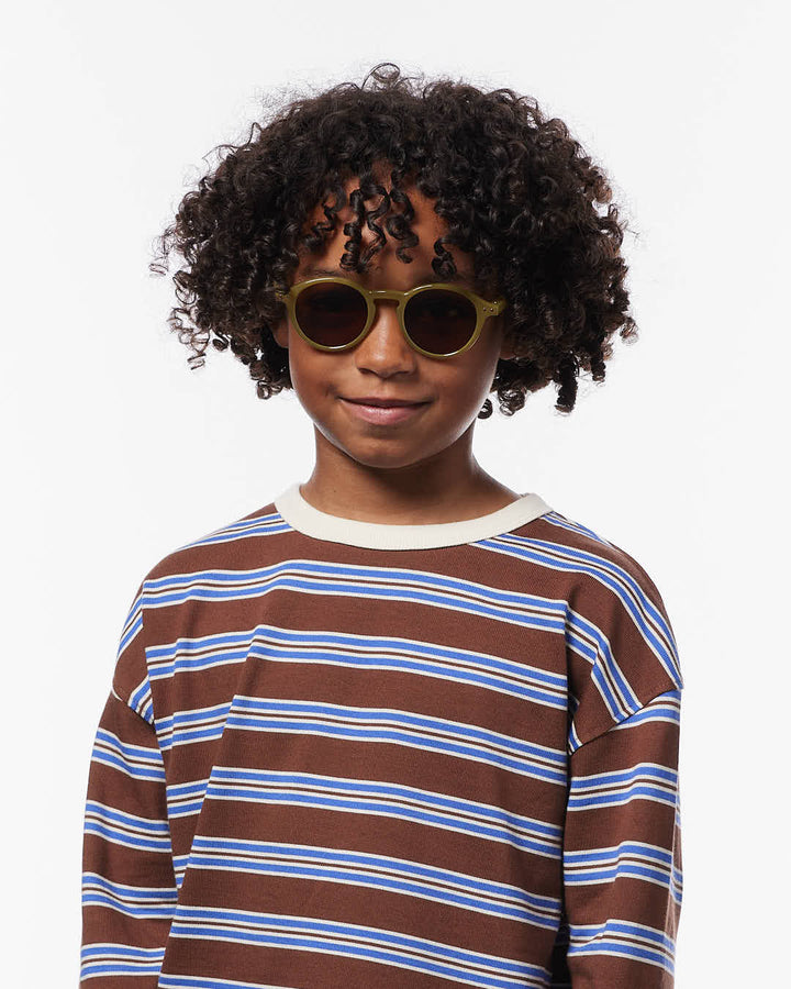 IZIPIZI CHILD #D Olive polarized kids sunglasses with glossy green pantos frame and brown polarized lenses