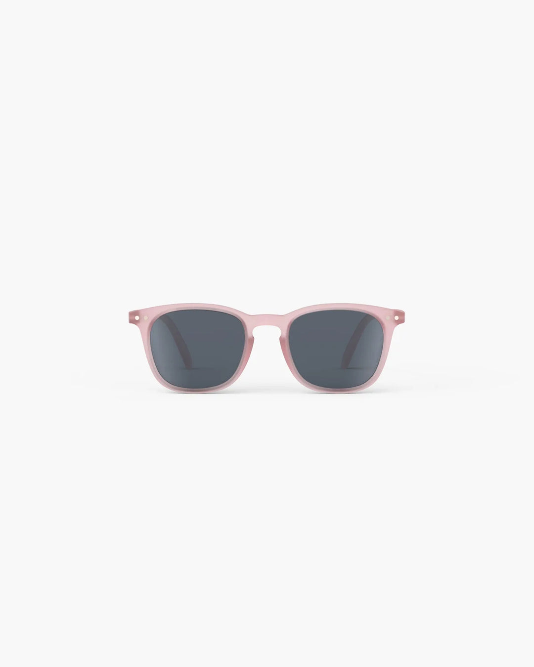 IZIPIZI CHILD #E Pink polarized kids sunglasses with soft pink rectangular frame and grey-green polarized lenses