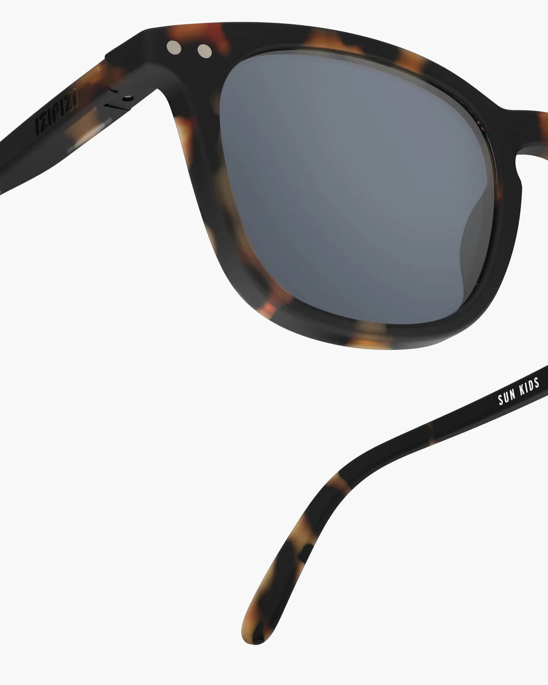 IZIPIZI CHILD #E Tortoise polarized kids sunglasses with Soft Touch rectangular frame and grey-green polarized lenses