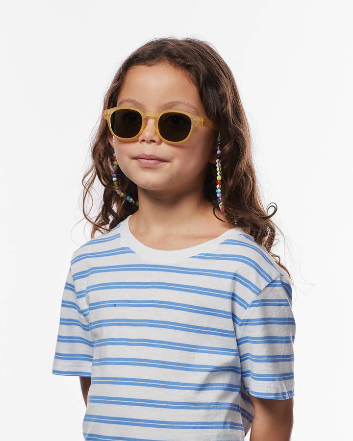 IZIPIZI CHILD #C Yellow Honey polarized kids sunglasses with honey-yellow Soft Touch frame and green polarized lenses