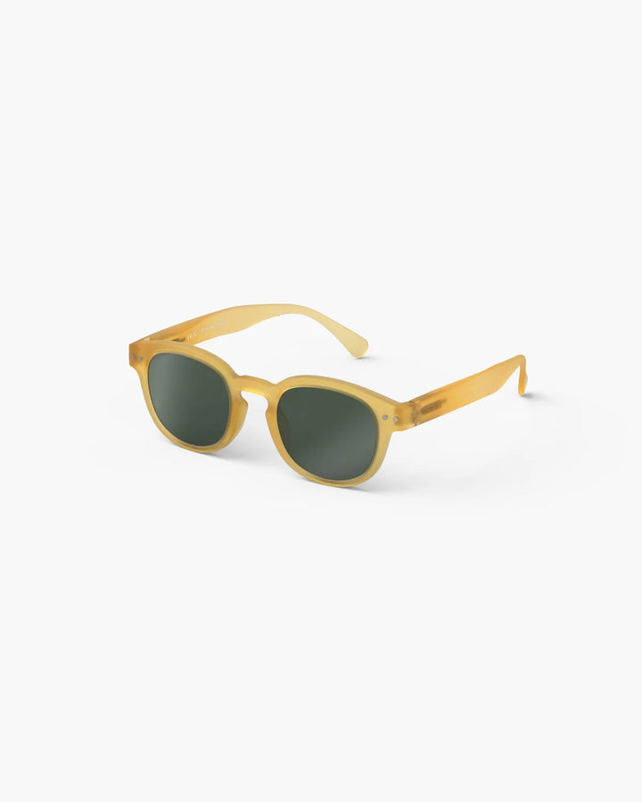 IZIPIZI CHILD #C Yellow Honey polarized kids sunglasses with honey-yellow Soft Touch frame and green polarized lenses