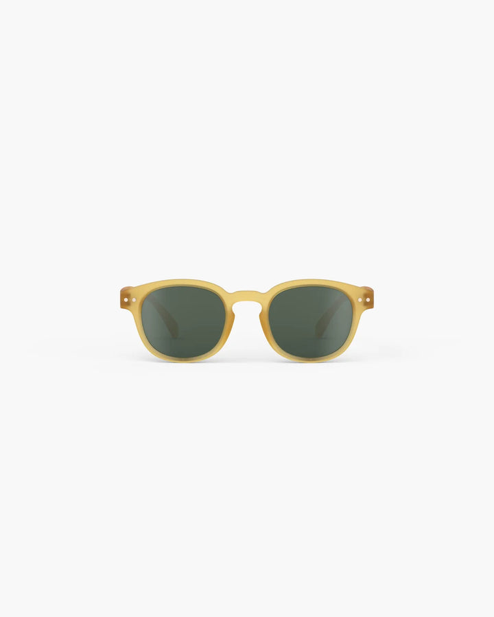 IZIPIZI CHILD #C Yellow Honey polarized kids sunglasses with honey-yellow Soft Touch frame and green polarized lenses