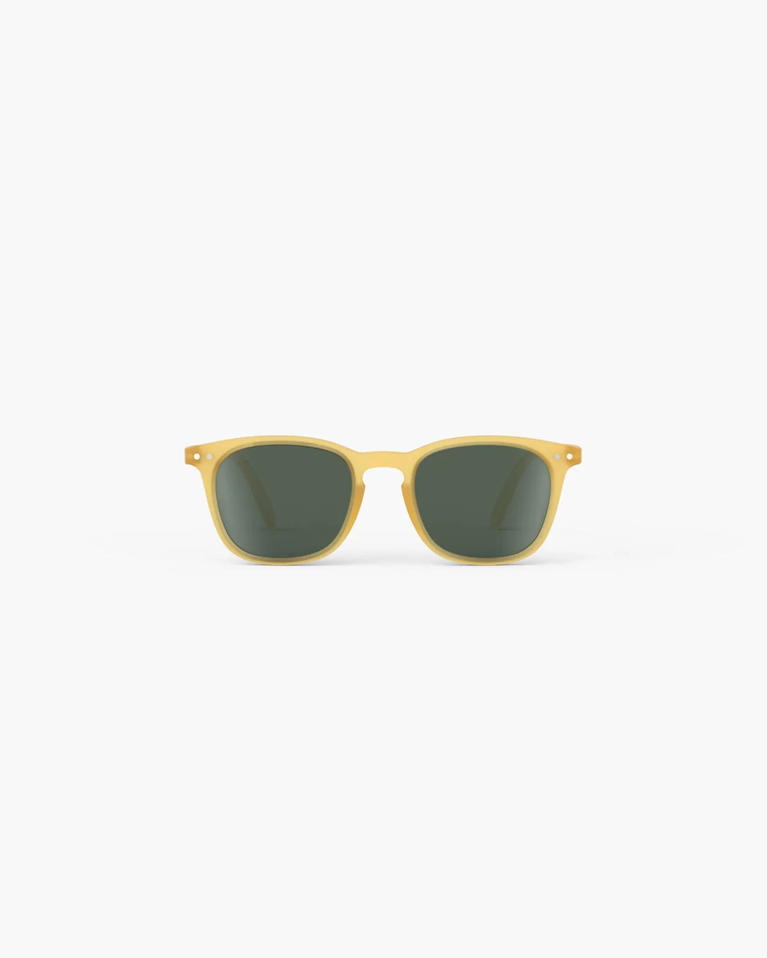 IZIPIZI CHILD #E Yellow Honey polarized kids sunglasses with translucent yellow frame and green polarized lenses