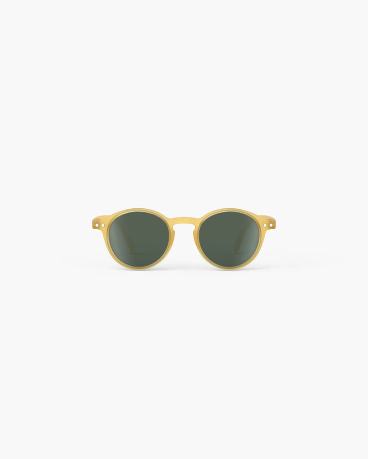 IZIPIZI CHILD #D Yellow Honey polarized kids sunglasses with Soft Touch honey-yellow frame and green polarized lenses