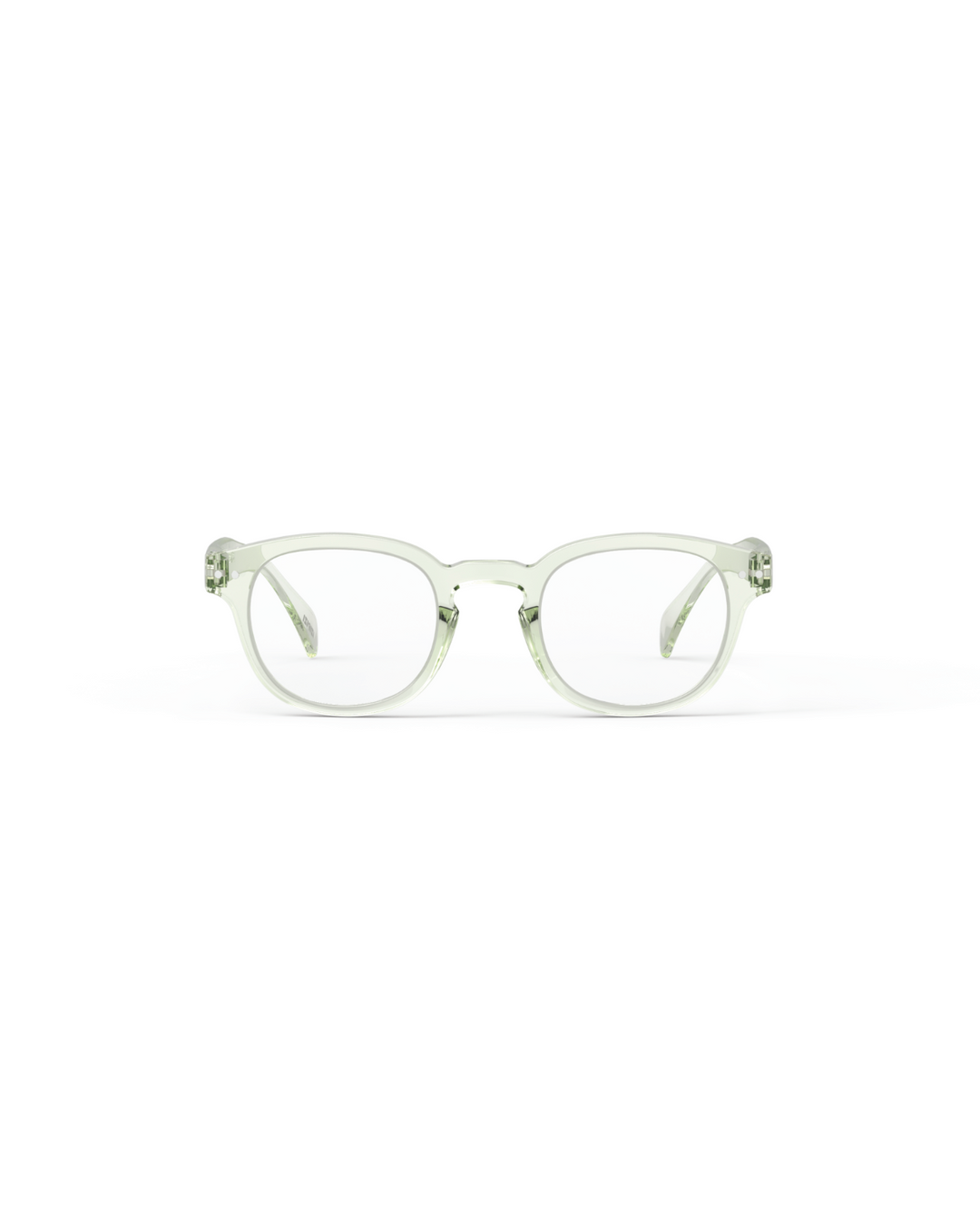 Izipizi reading glasses shape C in Green Fields with transparent green retro frame