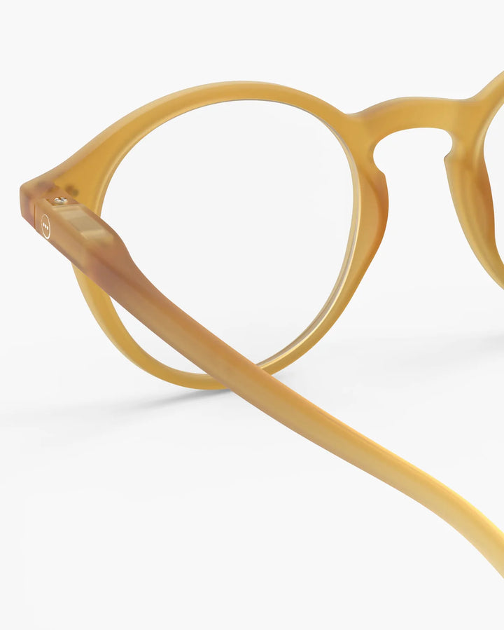 IZIPIZI READING #D Cinnamon reading glasses with warm translucent brown pantos frame and Soft Touch finish