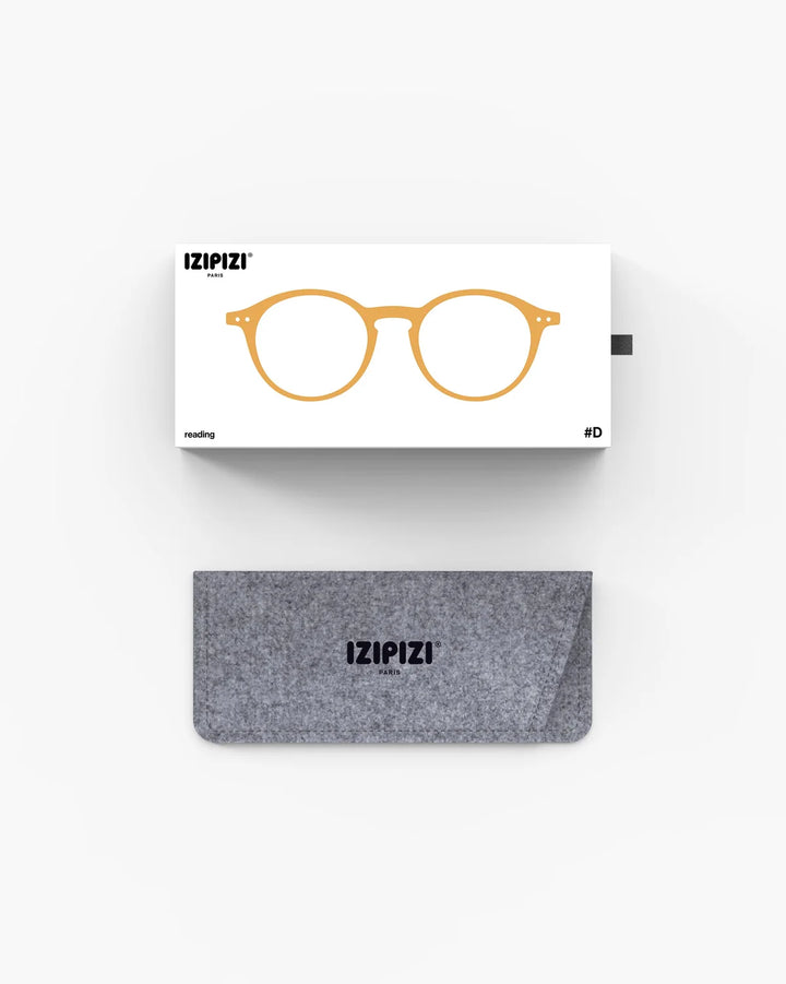 IZIPIZI READING #D Cinnamon reading glasses with warm translucent brown pantos frame and Soft Touch finish