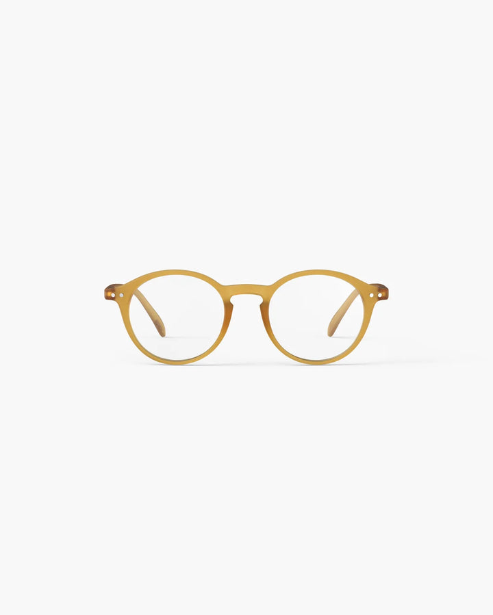 IZIPIZI READING #D Cinnamon reading glasses with warm translucent brown pantos frame and Soft Touch finish