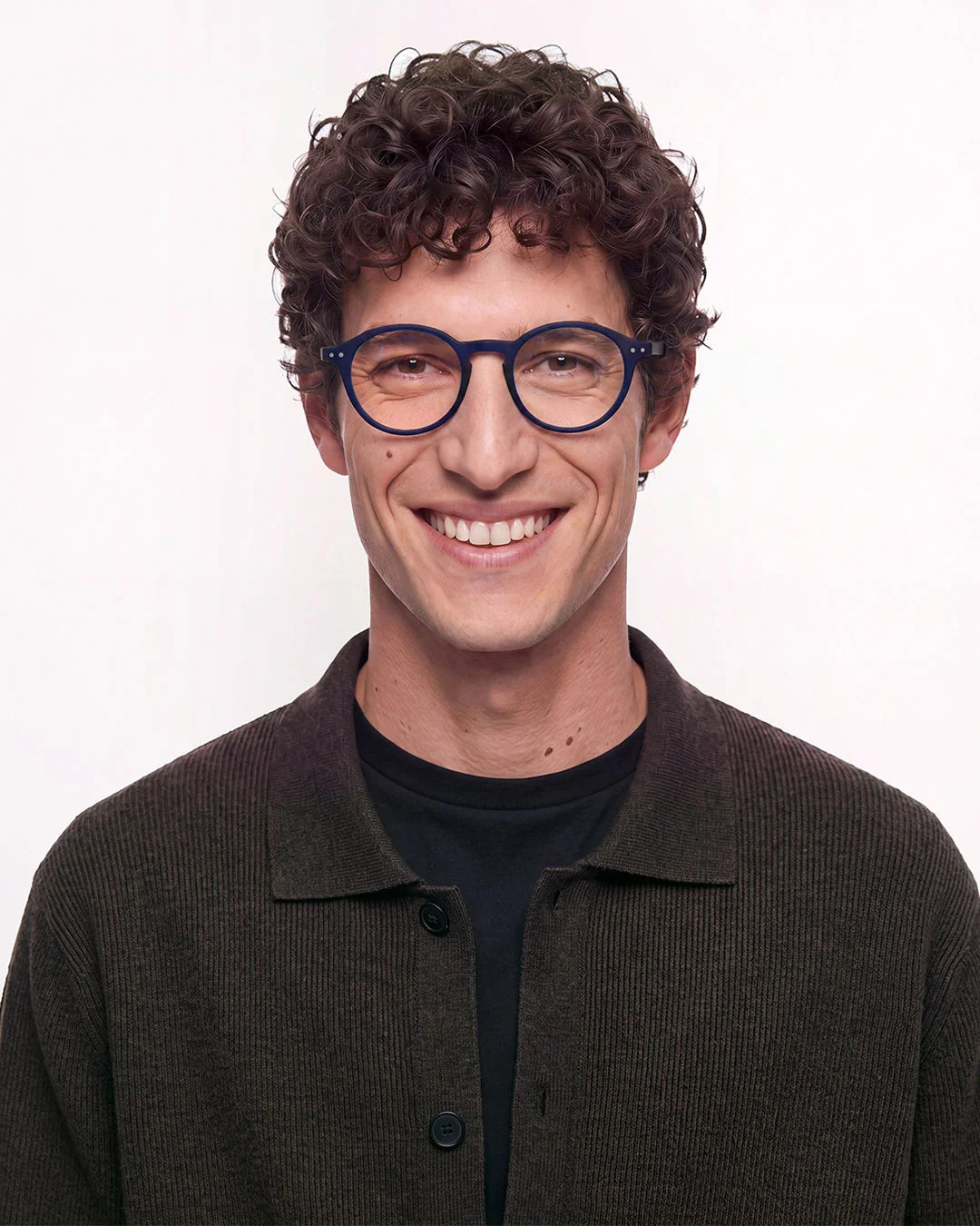 IZIPIZI READING #D Midnight Blue reading glasses with deep navy pantos frame and Soft Touch finish