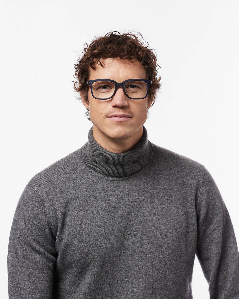 IZIPIZI READING #L Midnight Blue reading glasses with translucent navy rectangular frame and Soft Touch finish