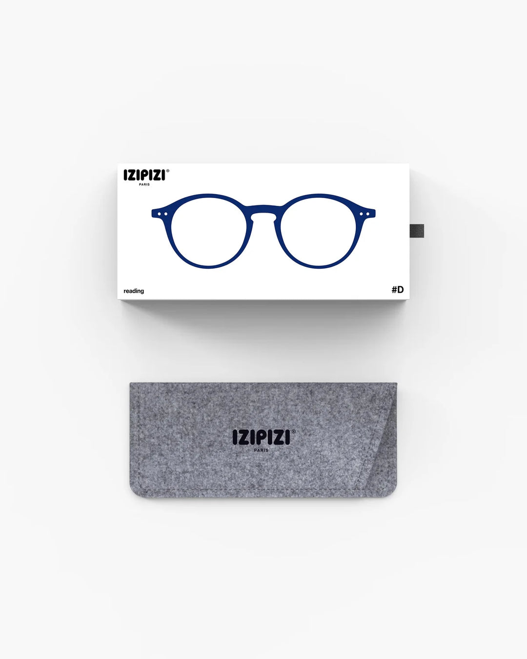 IZIPIZI READING #D Midnight Blue reading glasses with deep navy pantos frame and Soft Touch finish