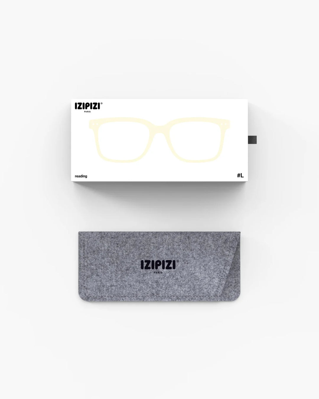 IZIPIZI READING #L Sandstorm reading glasses with glossy champagne nude rectangular frame and warm tortoiseshell temples