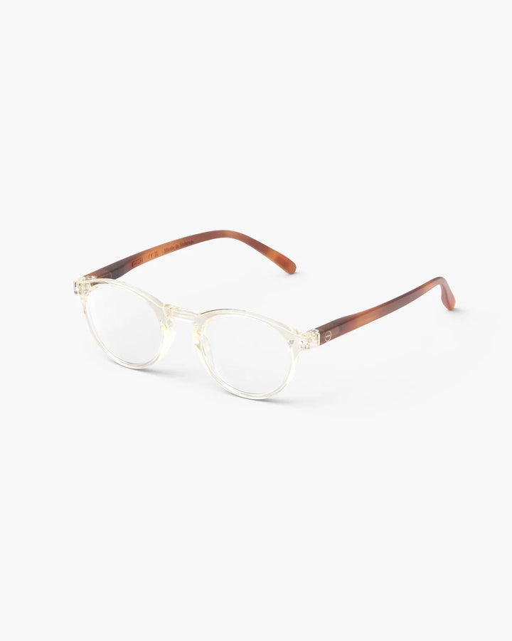IZIPIZI READING #A Sandstorm reading glasses with champagne nude pantos frame and warm tortoiseshell temples