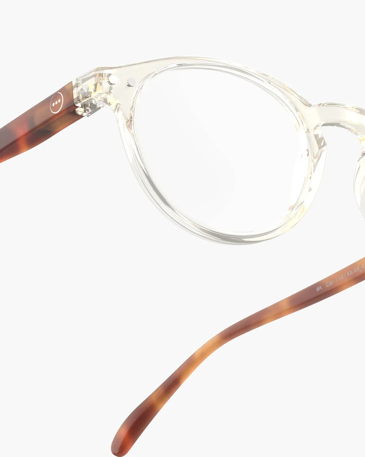 IZIPIZI READING #A Sandstorm reading glasses with champagne nude pantos frame and warm tortoiseshell temples