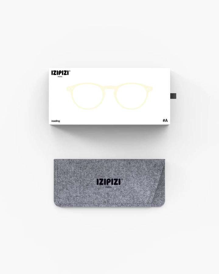 IZIPIZI READING #A Sandstorm reading glasses with champagne nude pantos frame and warm tortoiseshell temples