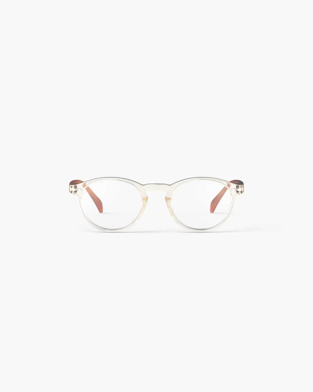 IZIPIZI READING #A Sandstorm reading glasses with champagne nude pantos frame and warm tortoiseshell temples