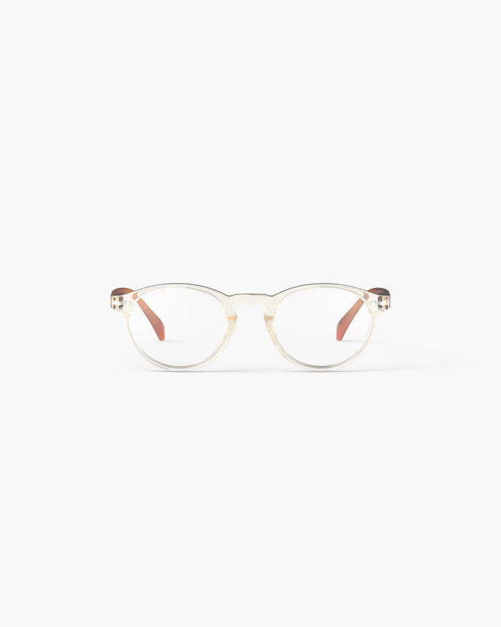 IZIPIZI READING #A Sandstorm reading glasses with champagne nude pantos frame and warm tortoiseshell temples