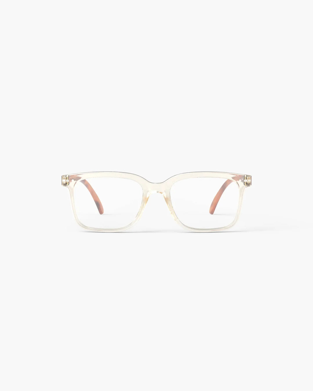 IZIPIZI READING #L Sandstorm reading glasses with glossy champagne nude rectangular frame and warm tortoiseshell temples