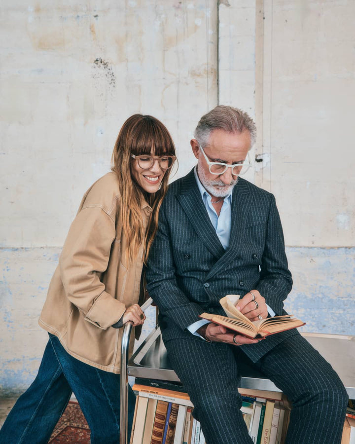 Reading Glasses #E The Trapeze - Moonlight Grey - نظارات
