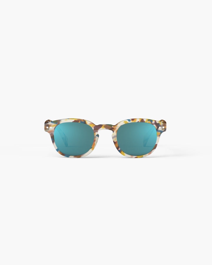 Sun Adult Shape #C The Retro - Blue Tortoise Mirror - نظارات